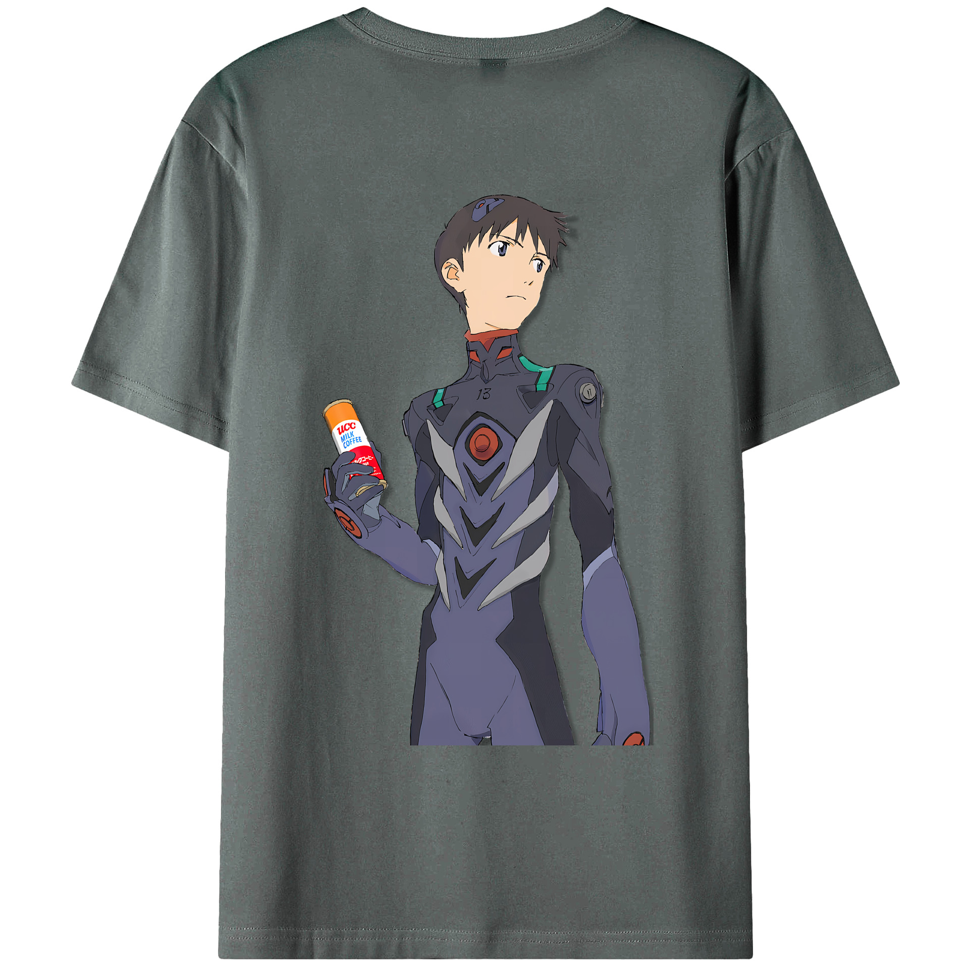 （画像用） EVA 新世紀エヴァンゲリオン 綿100％ メンズ半袖Tシャツ（バックプリント） 通気性